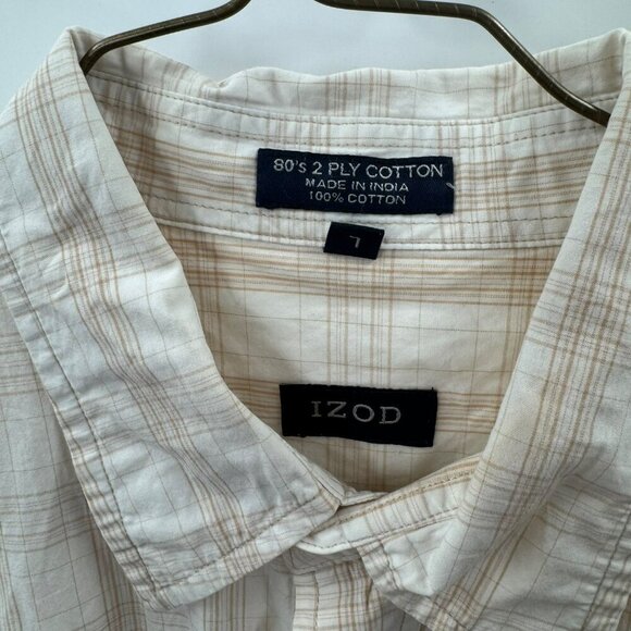 Izod Short Sleeve Button Down 3 Shirt Bundle Plaid & Check Patterns - Picture 3 of 7